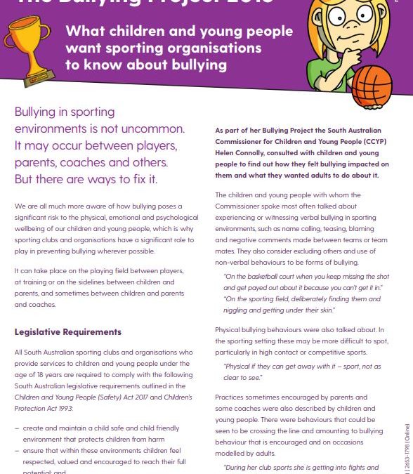 The Bullying Project: What children and young people want sporting organisations to know about bullying