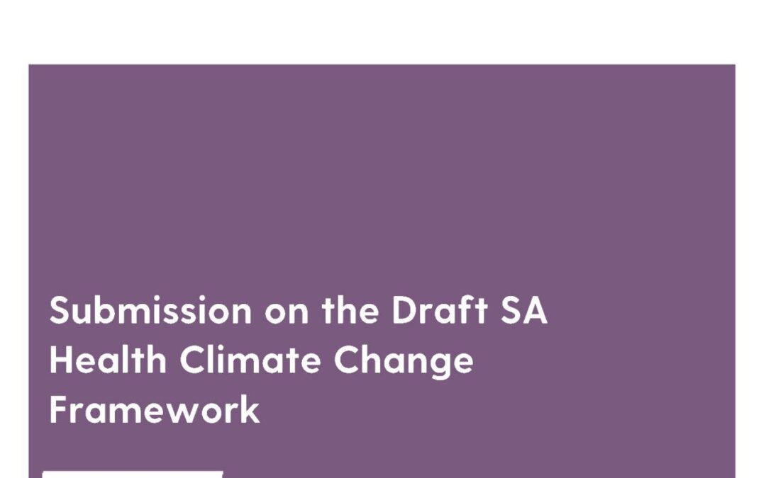 Submission on the Draft SA Health Climate Change Framework