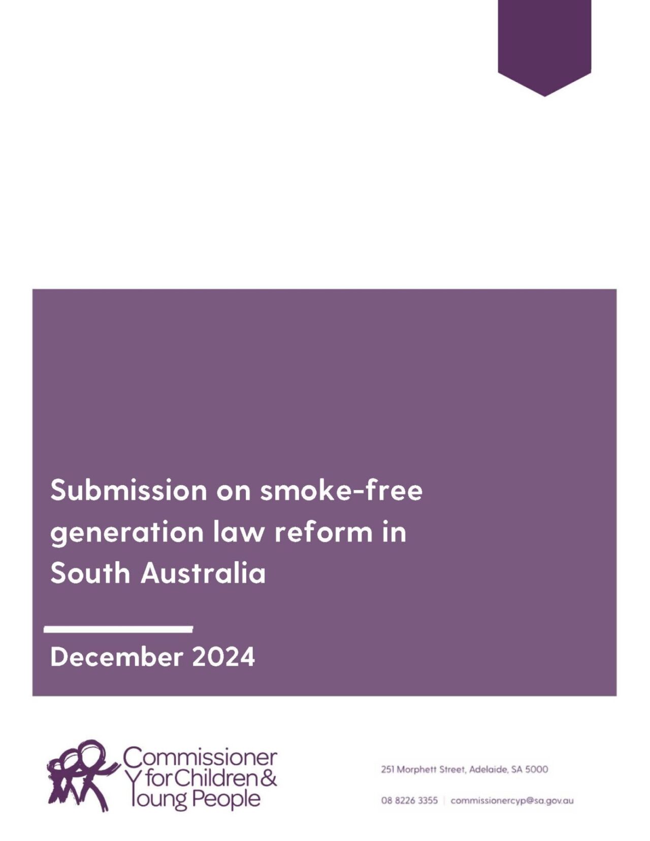 Submission on smoke-free generation reform in South Australia ...